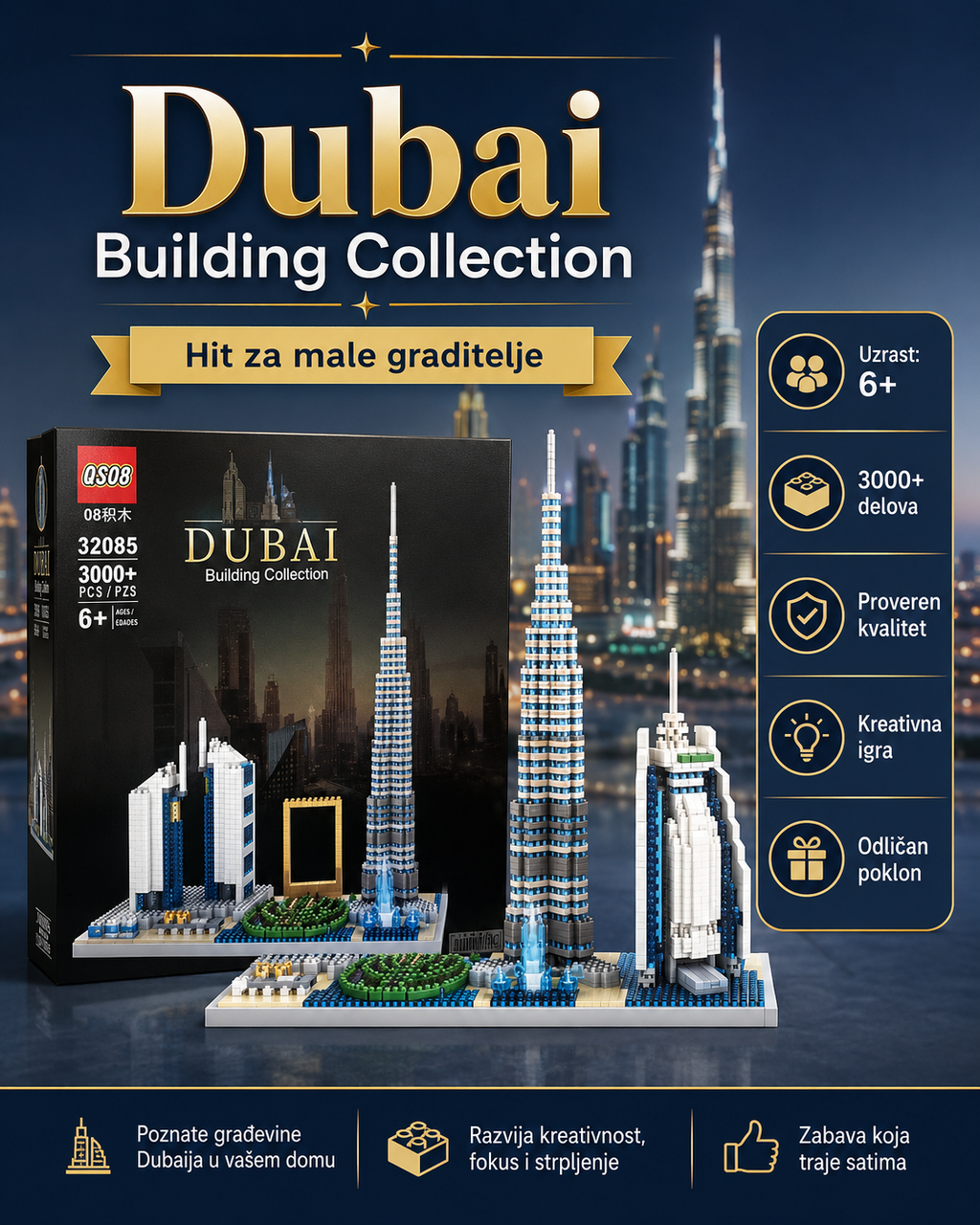 Dubai Building Collection + R/C Speed Car – veliki kreativni set