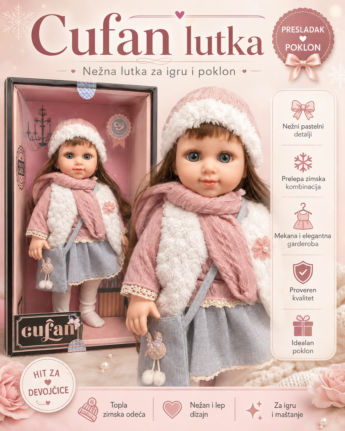 Cufan lutka – nežna lutka za igru i poklon