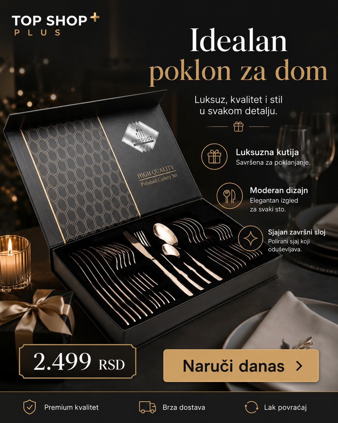Premium set escajga u luksuznoj kutiji – elegancija za svaku trpezu