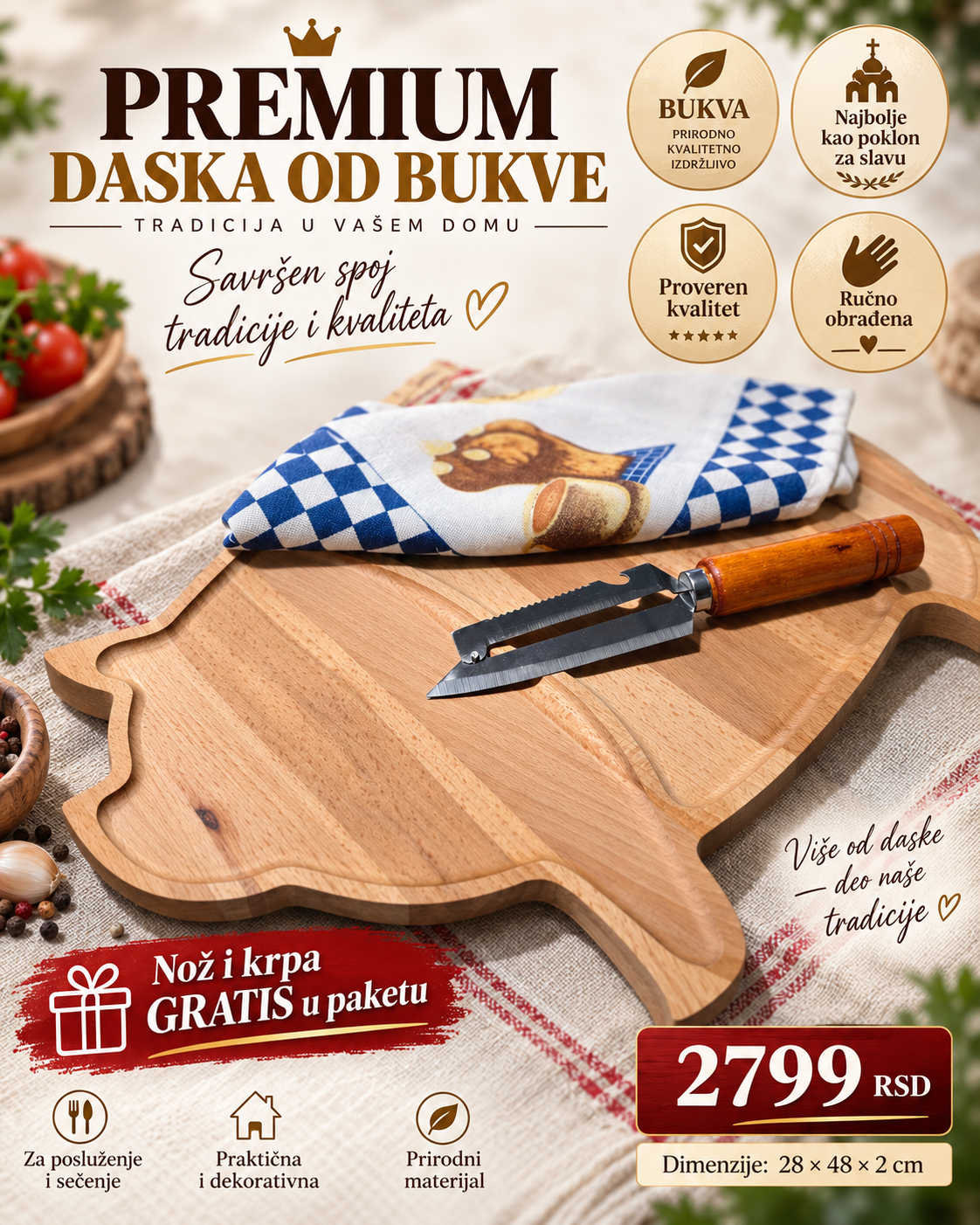 PREMIUM DASKA OD BUKVE – UNIKATAN SPOJ TRADICIJE, KVALITETA I ELEGANCIJE