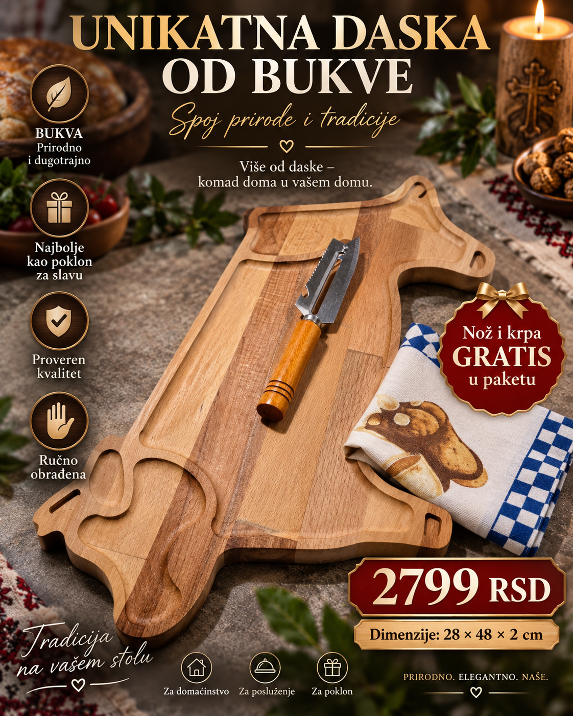PREMIUM DASKA OD BUKVE – UNIKATAN SPOJ TRADICIJE, KVALITETA I ELEGANCIJE