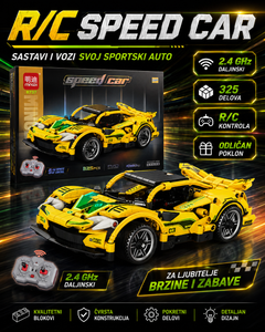 Speed Car 325 delova - Žuti