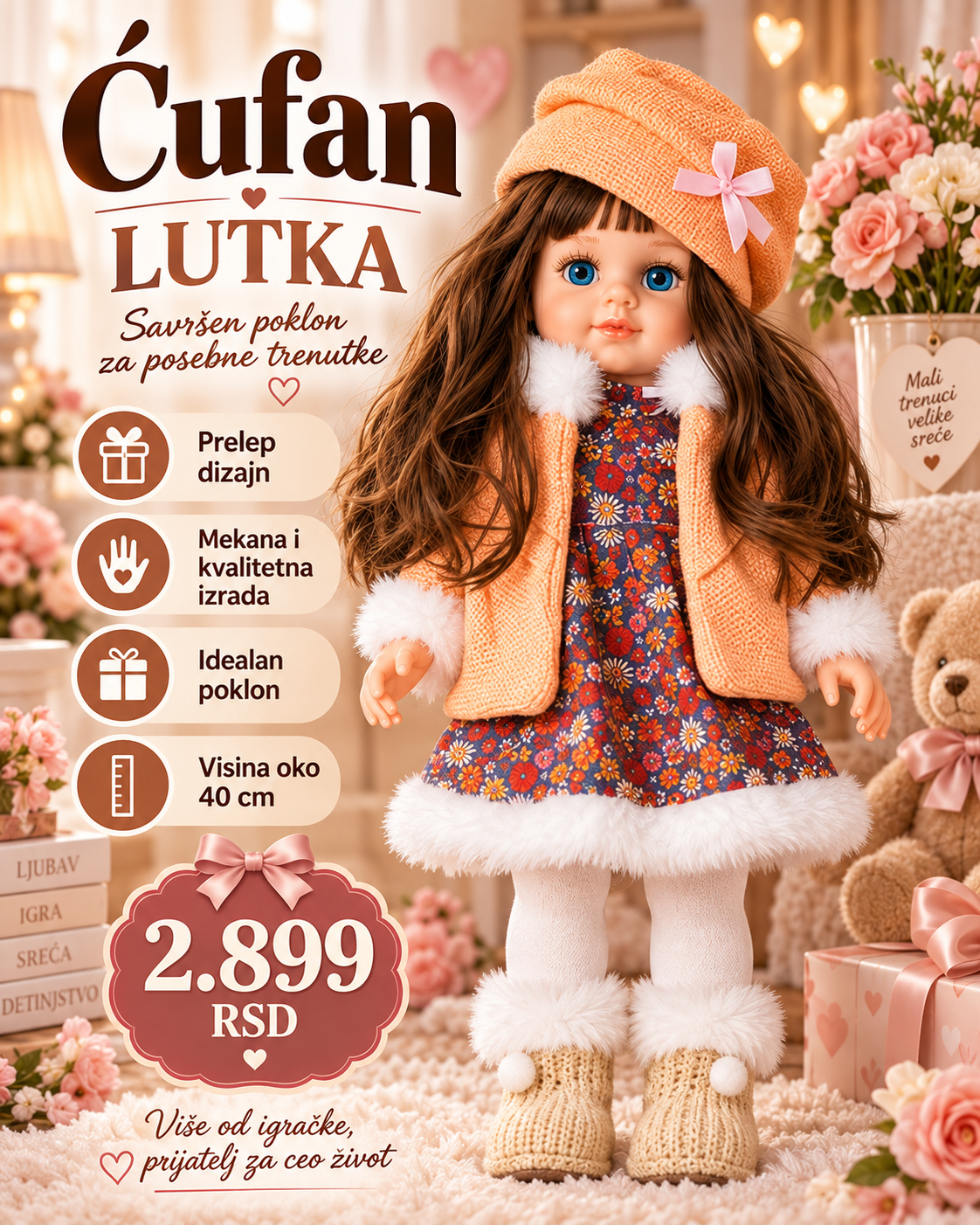 Cufan lutka – nežna lutka za igru i poklon