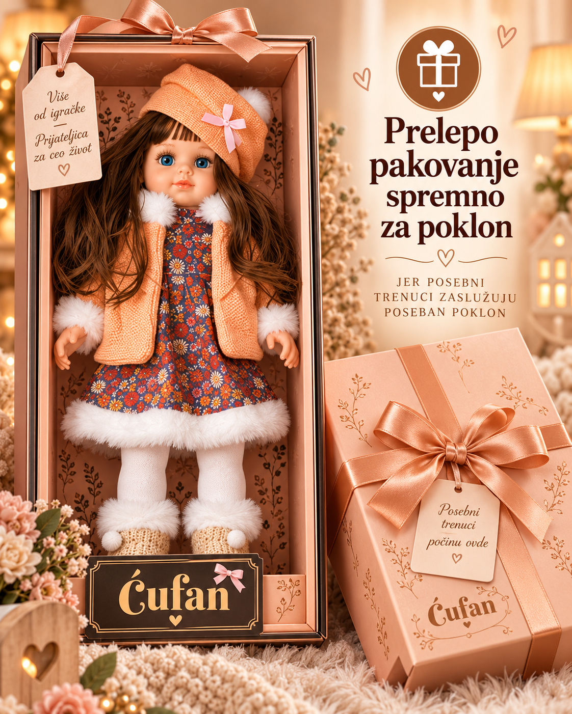 Cufan lutka – nežna lutka za igru i poklon