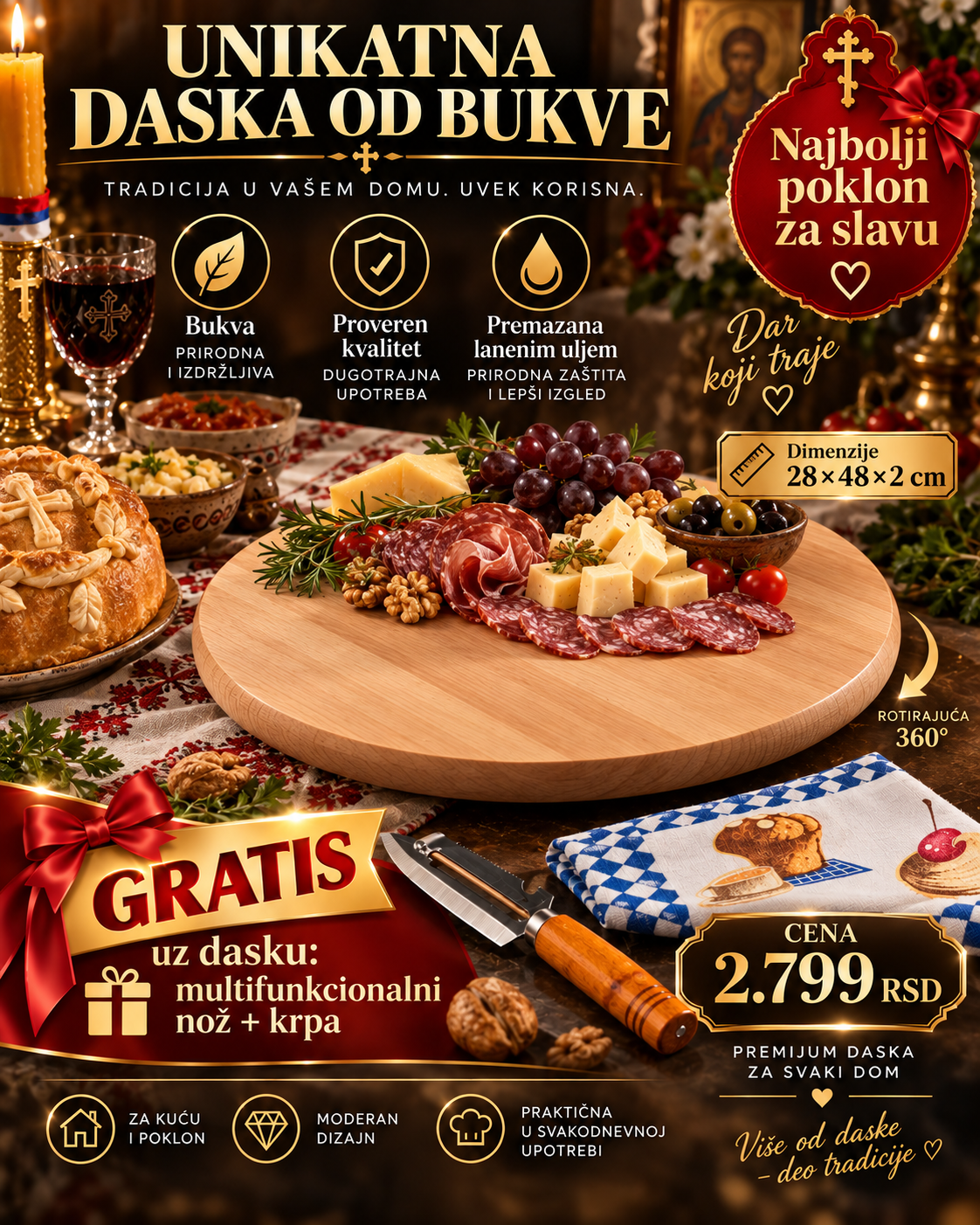 PREMIUM DASKA OD BUKVE – UNIKATAN SPOJ TRADICIJE, KVALITETA I ELEGANCIJE