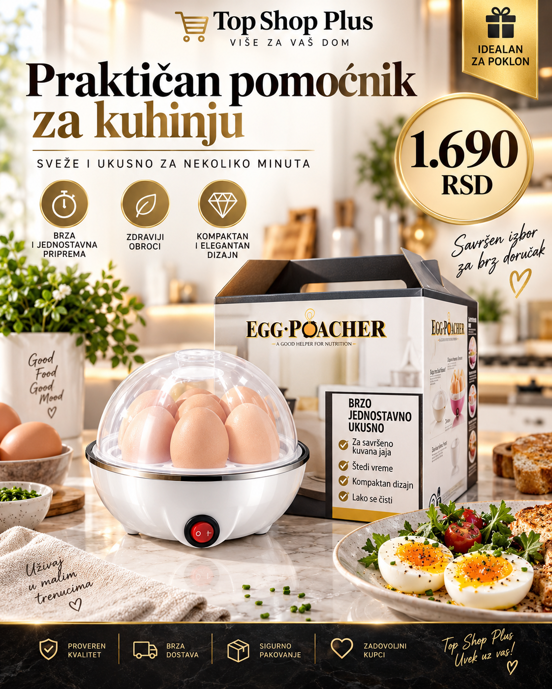 Egg Poacher praktičan električni kuvar za jaja