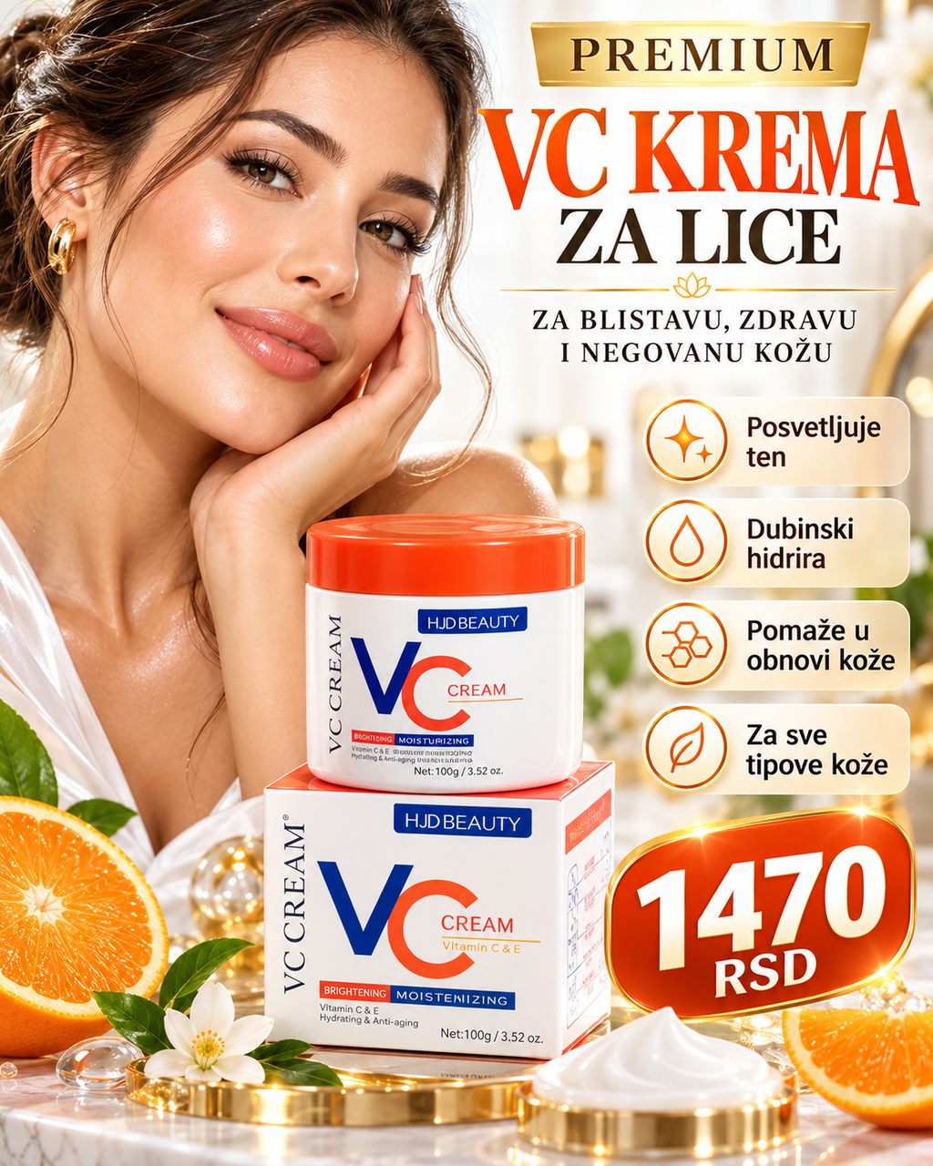 HJD Beauty VC Cream Vitamin C krema za lice 100 g