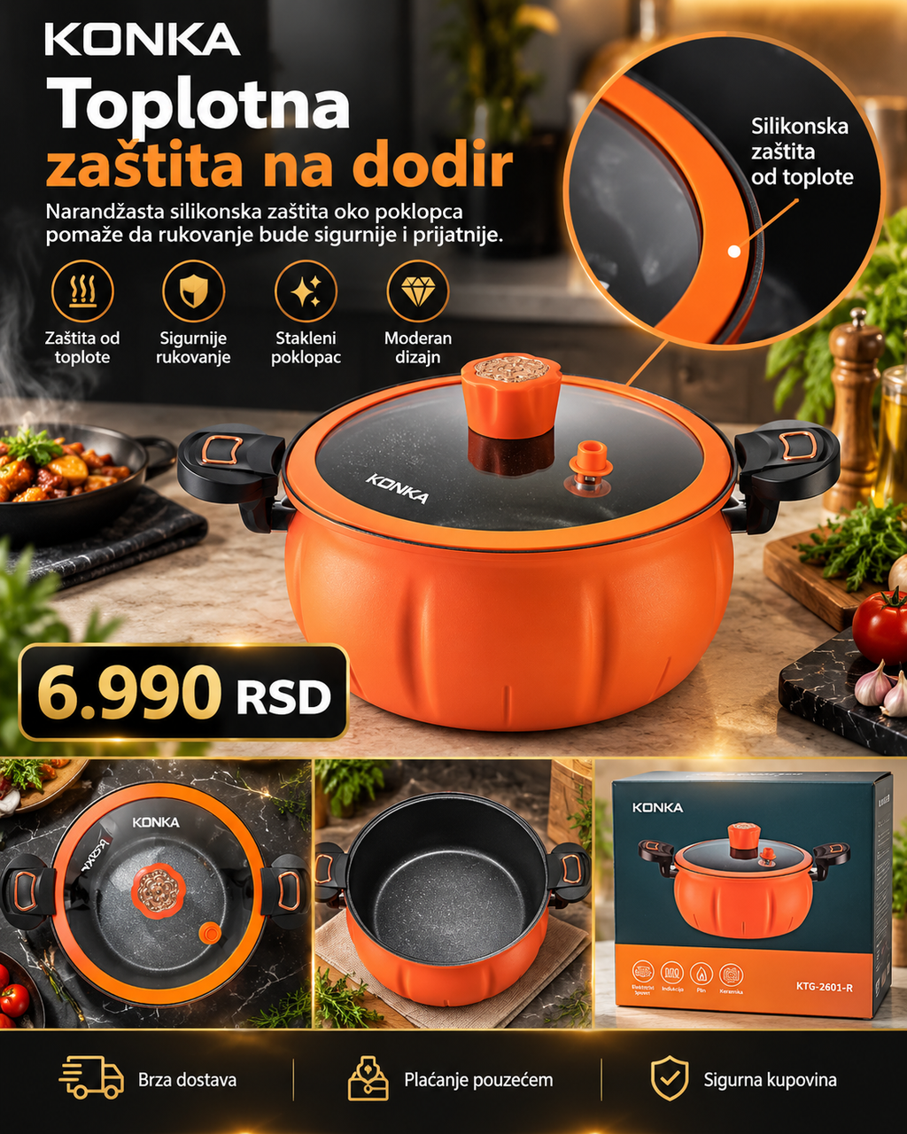 KONKA lonac 26 cm sa nelepljivom unutrašnjošću