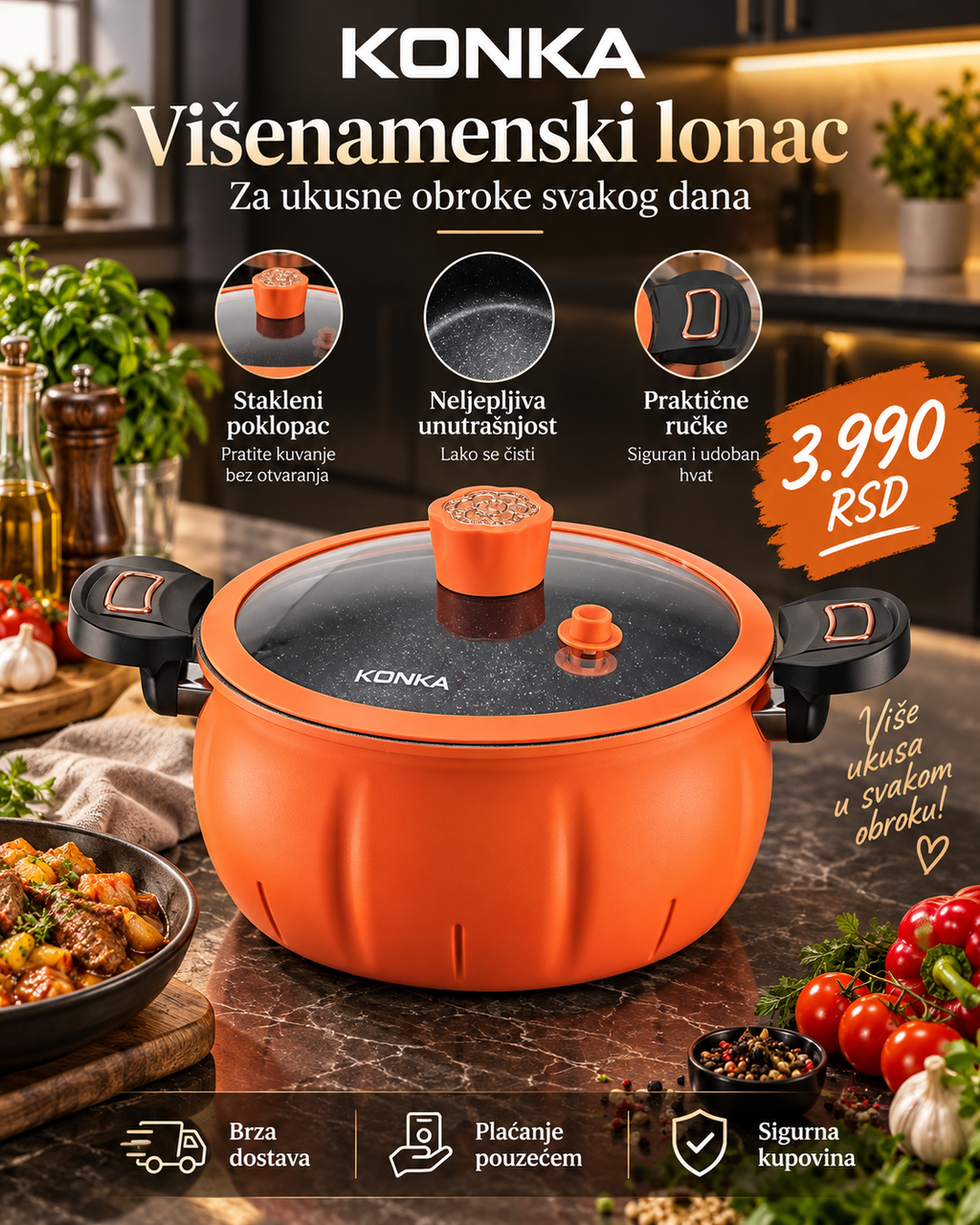KONKA višenamenski lonac za svakodnevno kuvanje