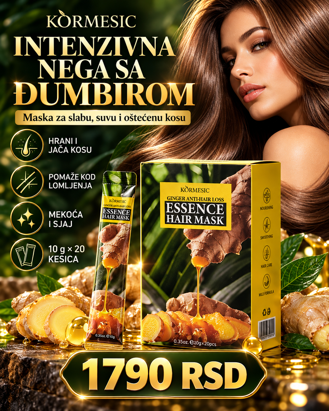 KORMESIC Ginger Essence Hair Mask 20 x 10 g