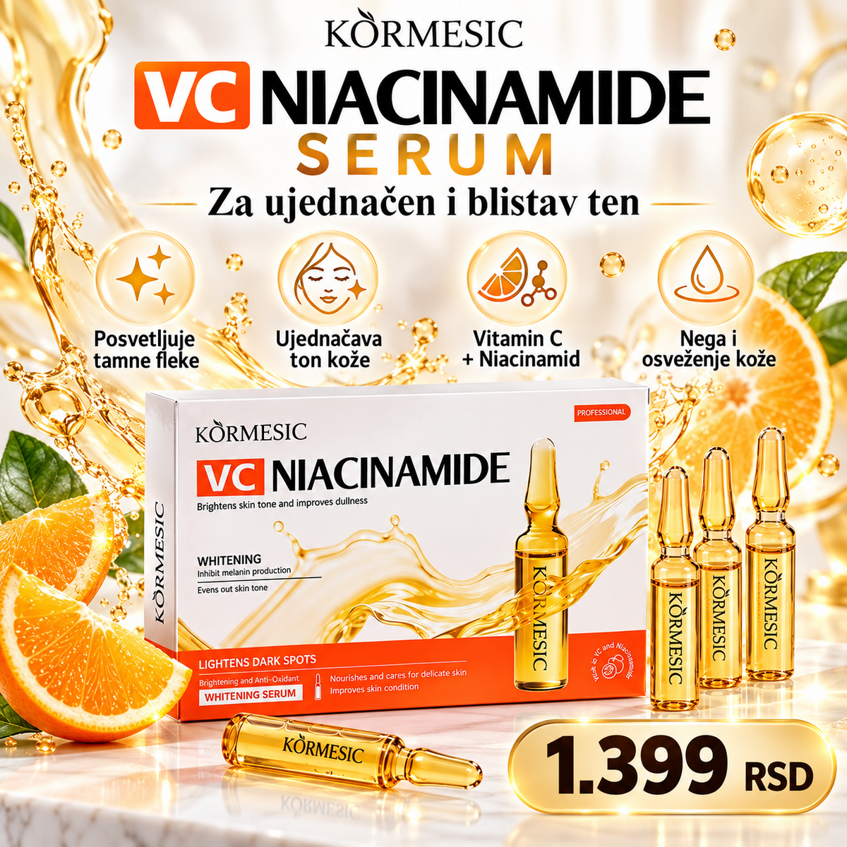 KORMESIC VC Niacinamide serum – vitamin C i niacinamid