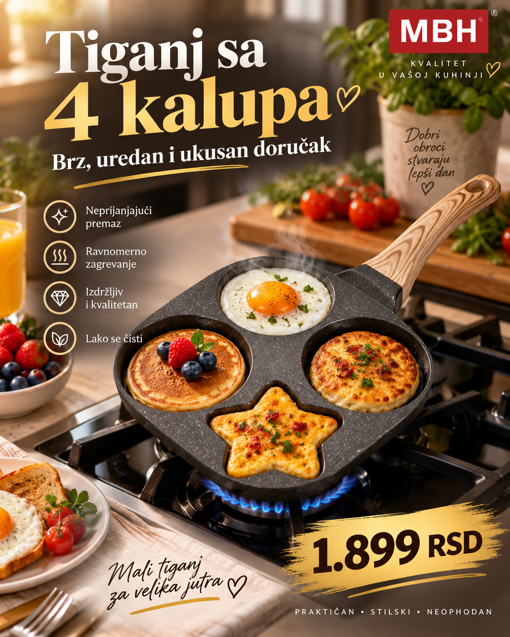 MBH Signature tiganj sa 4 odvojena kalupa
