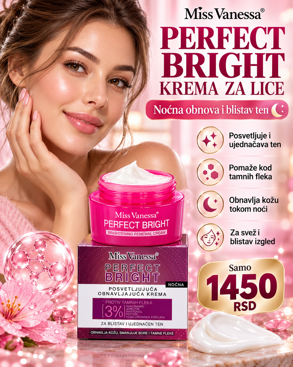 Miss Vanessa Perfect Bright noćna krema za lice