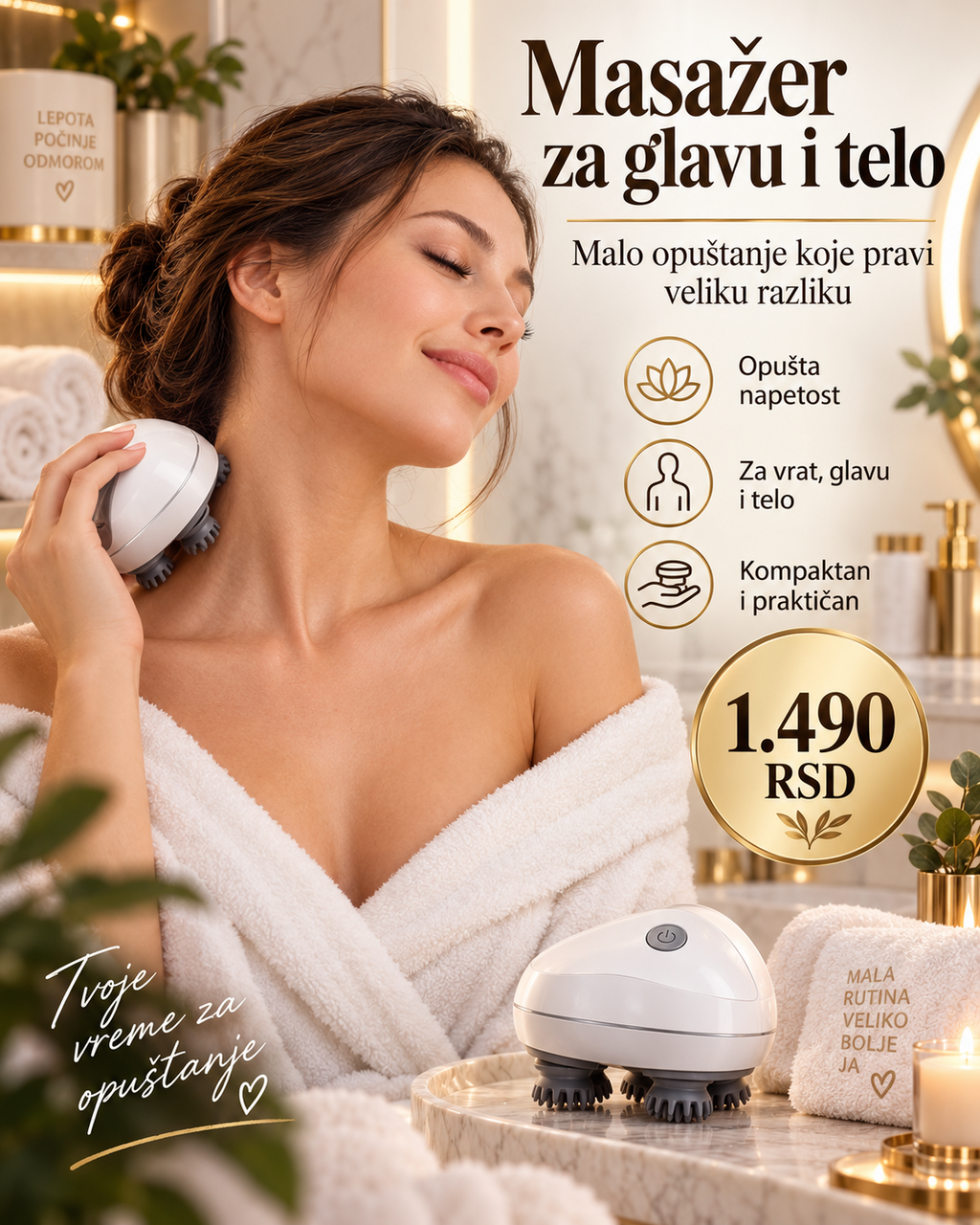 Pametni masažer za glavu i telo