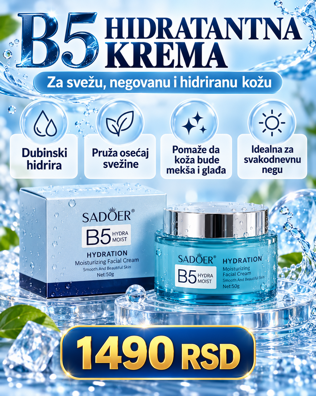 SADOER B5 hidratantna krema za lice 50 g