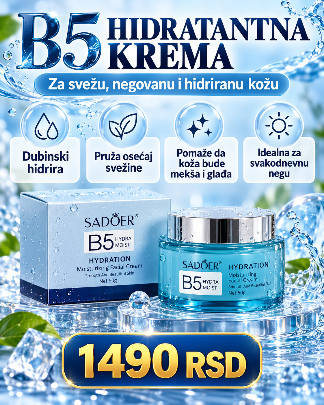 SADOER B5 hidratantna krema za lice 50 g