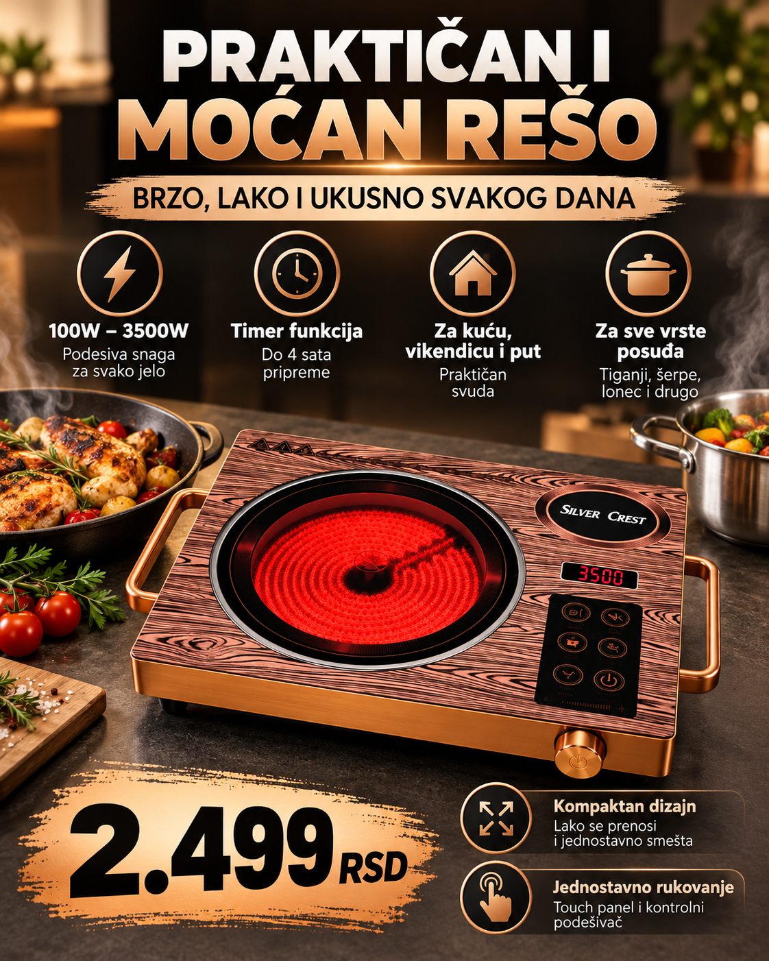 Silver Crest SC-7038 praktičan i moćan infracrveni rešo