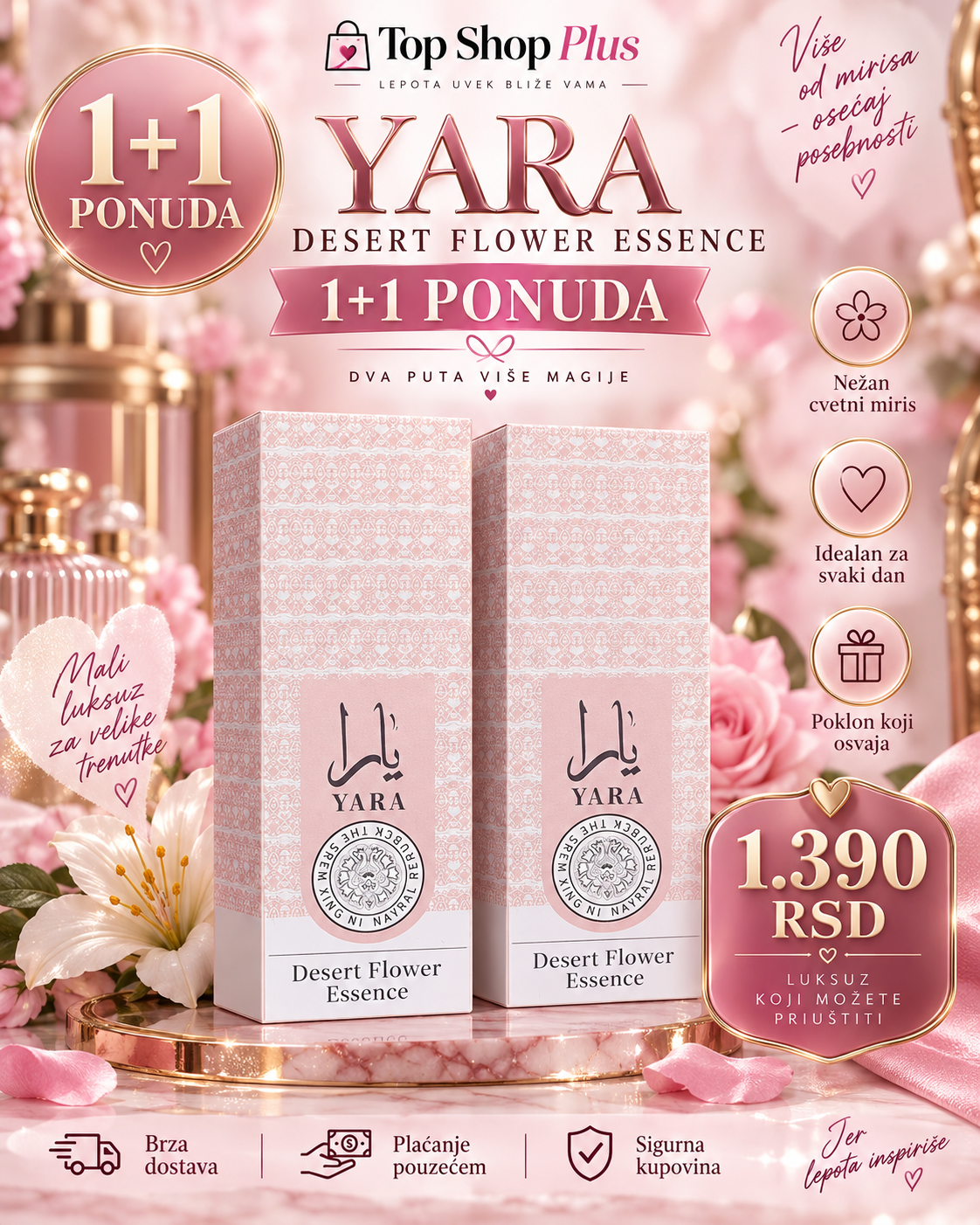 YARA Desert Flower parfem 1+1 ponuda 1.390 RSD